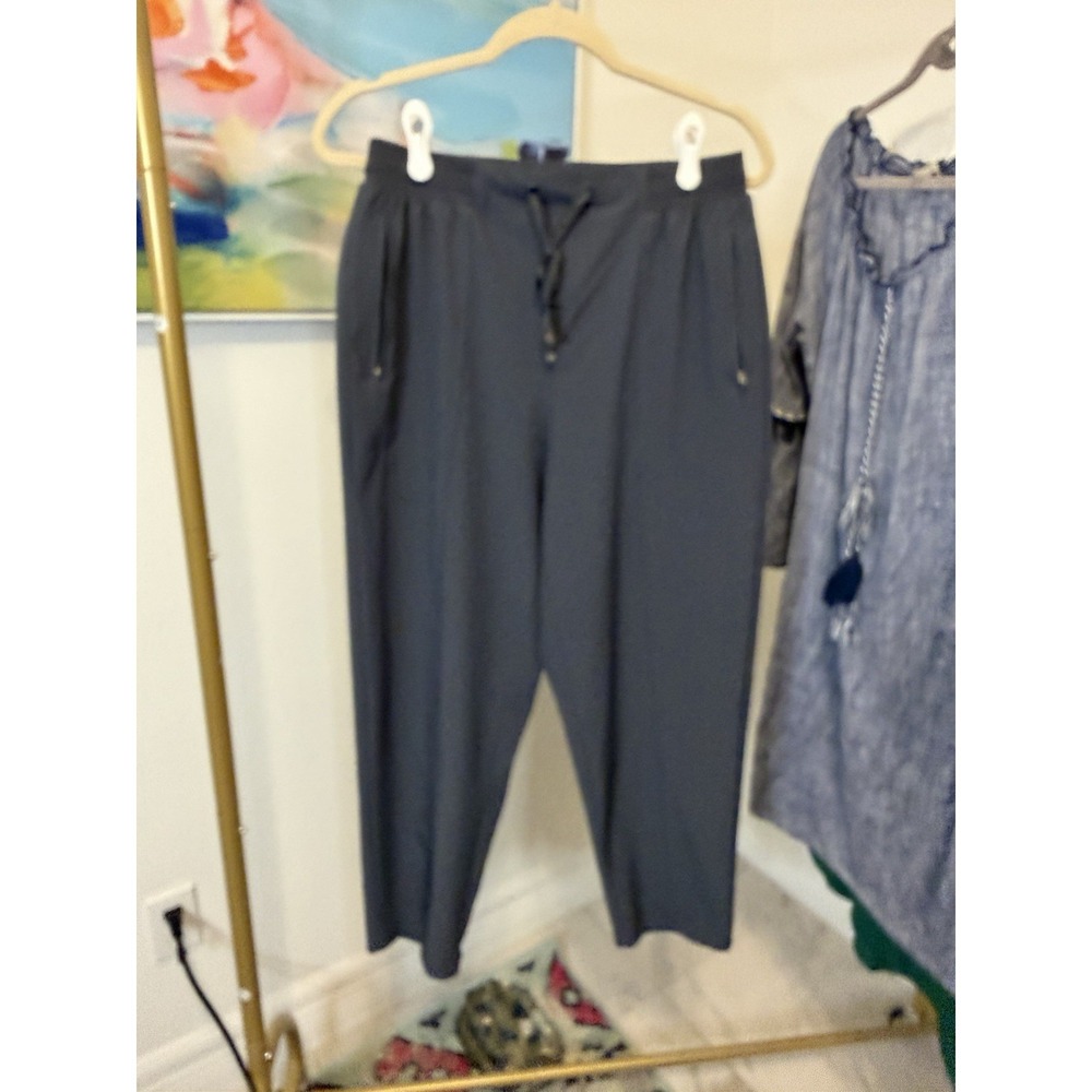 Lou & Grey Women's Gray Athletic Lounge Comfy Pants Tie Waist Pockets Small